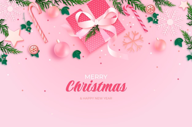 Realistic christmas season celebration background