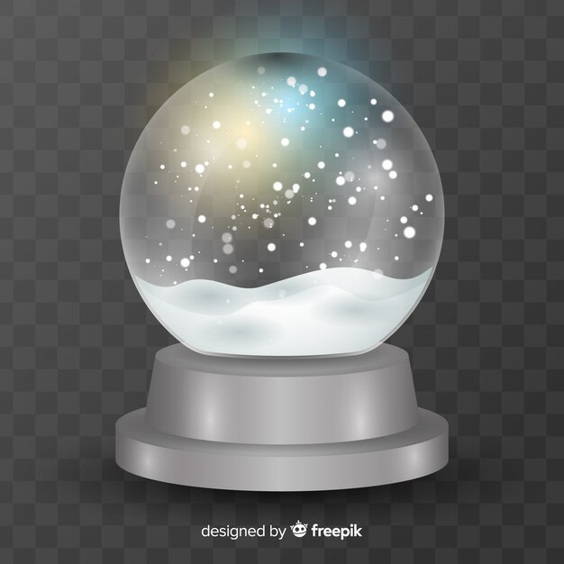 Realistic christmas snow globe background