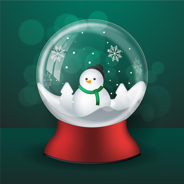 Free Vector realistic christmas snowball globe