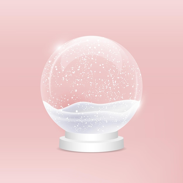 Realistic christmas snowball globe