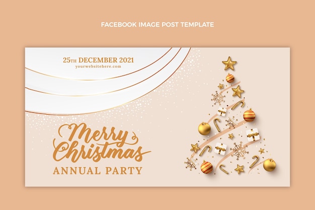 Realistic christmas social media post template