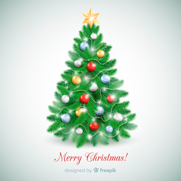 Realistic christmas tree background