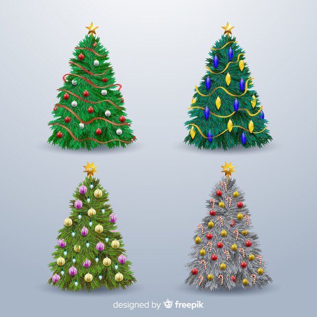 Realistic christmas tree collection