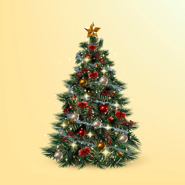 Realistic christmas tree concept