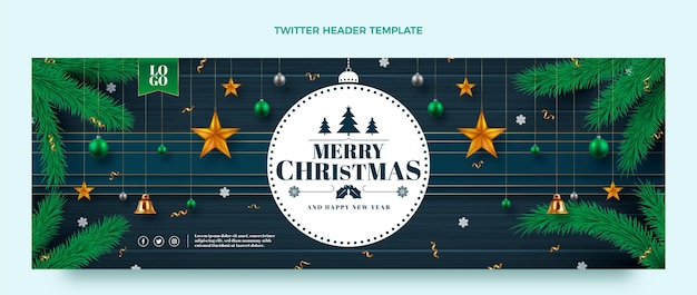 Realistic christmas twitter header