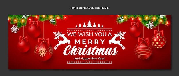 Realistic christmas twitter header