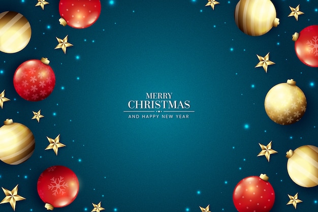 Realistic christmas wallpaper in elegant style