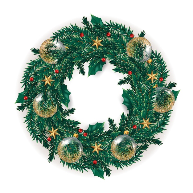 Realistic christmas wreath