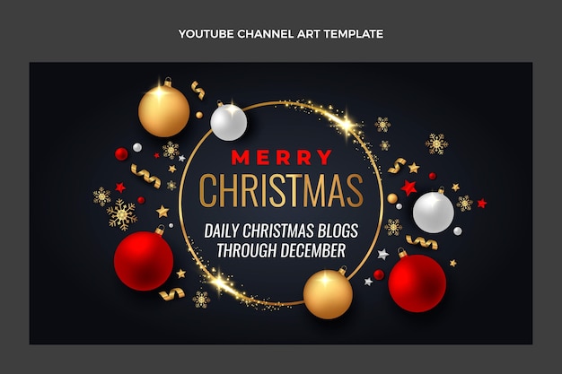 Realistic christmas youtube channel art