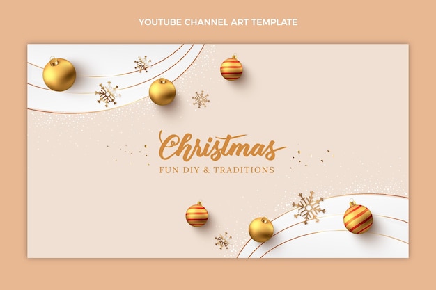 Realistic christmas youtube channel art