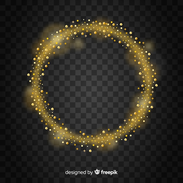 Free Vector realistic circled golden frame