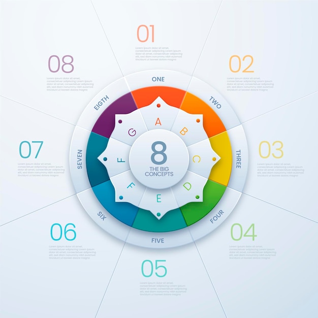 Realistic circular diagram infographic template