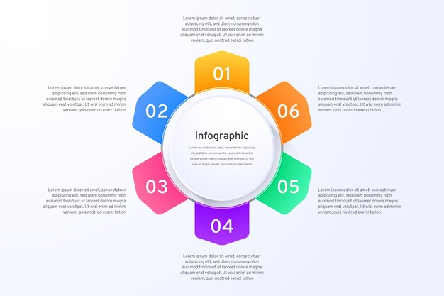 Realistic circular diagram infographic