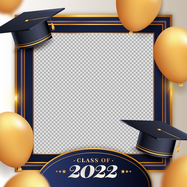 Realistic class of 2022 frame template