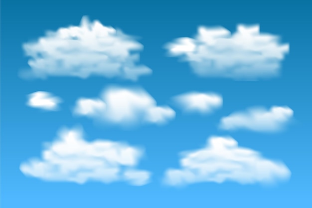 Realistic clouds collection