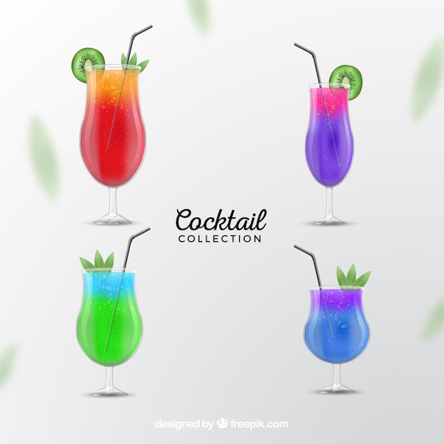 Free Vector realistic cocktail collection