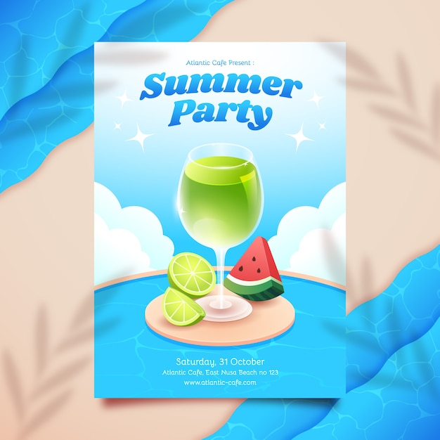 Free Vector realistic cocktail flyer