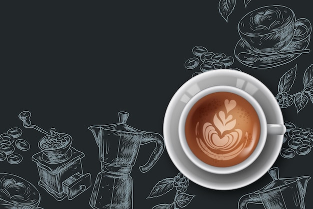 Free Vector realistic coffee background