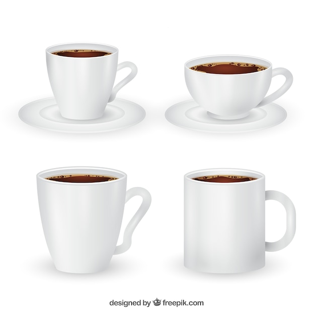 Free Vector realistic coffee cup collection