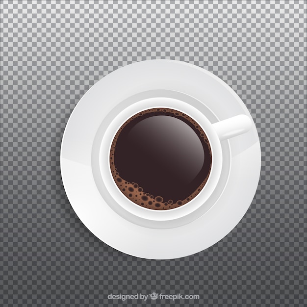 Free Vector realistic coffee cup with top view