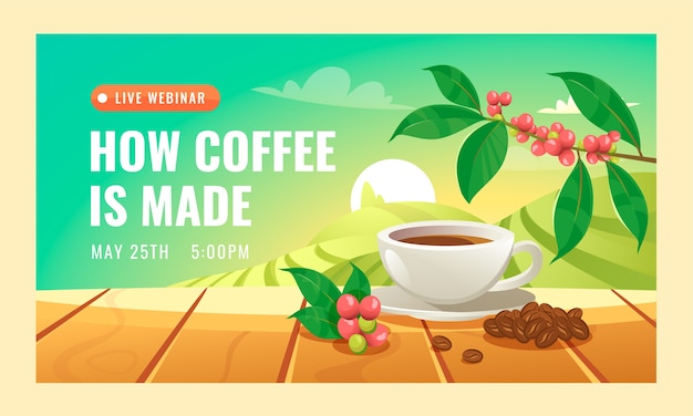 Realistic coffee shop banner template