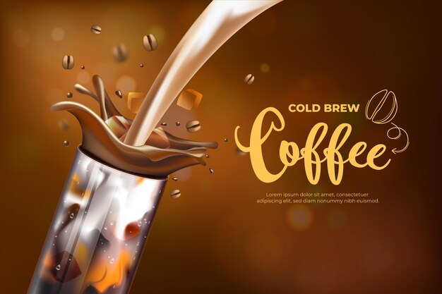 Realistic cold brew coffee ad