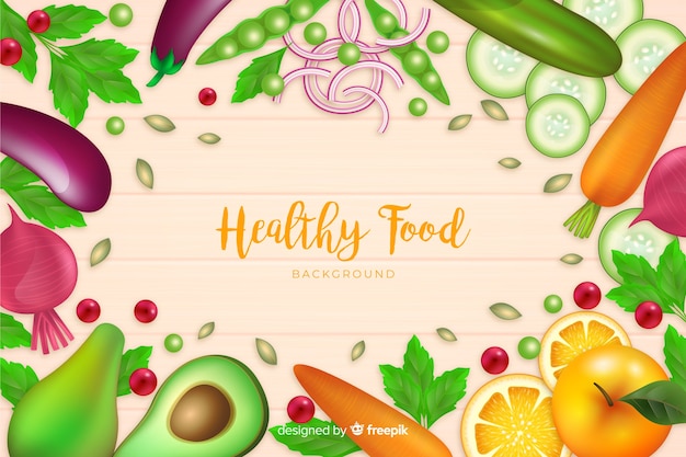 Realistic colorful healthy food background