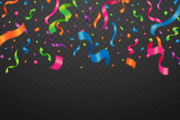 Realistic confetti background theme