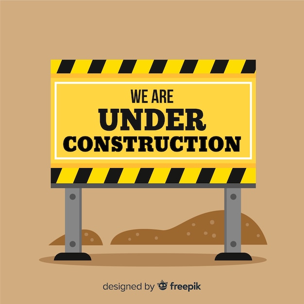 Realistic under construction sign background