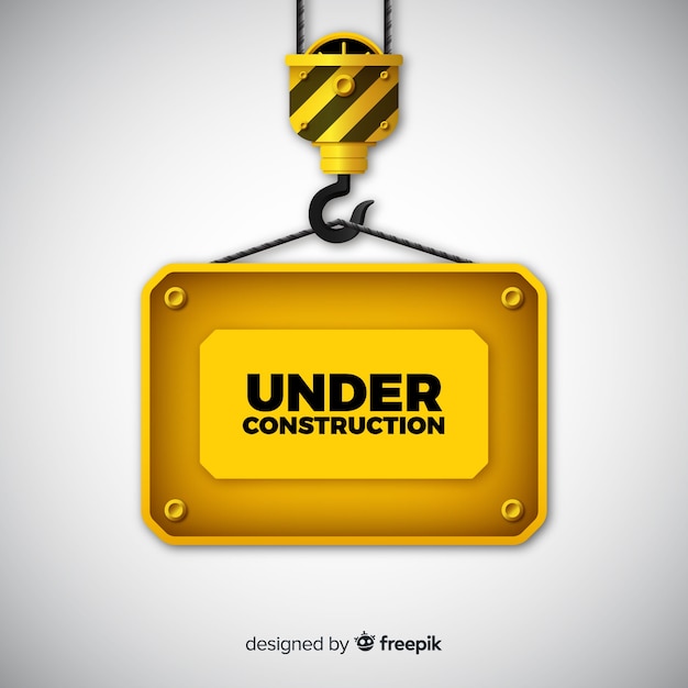 Realistic under construction sign background