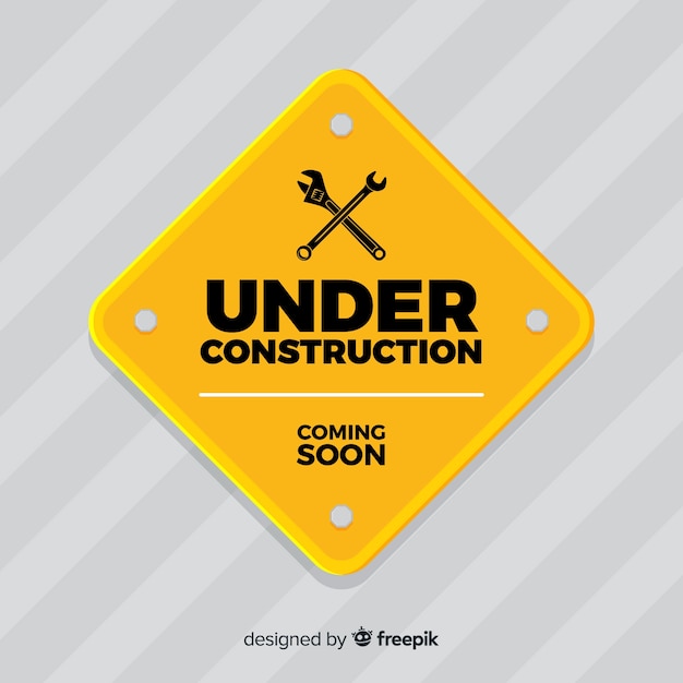 Realistic under construction sign background