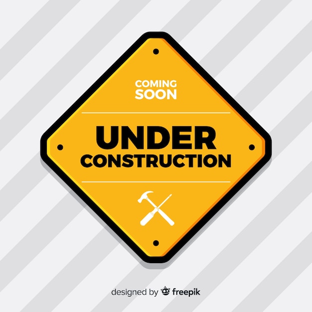 Realistic under construction sign background