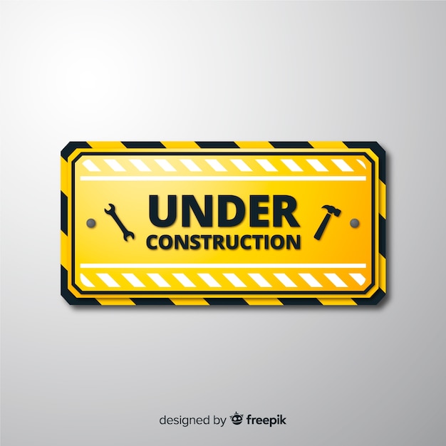 Realistic under construction sign background