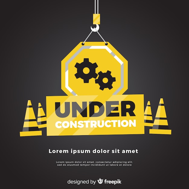 Free Vector realistic under construction sign background