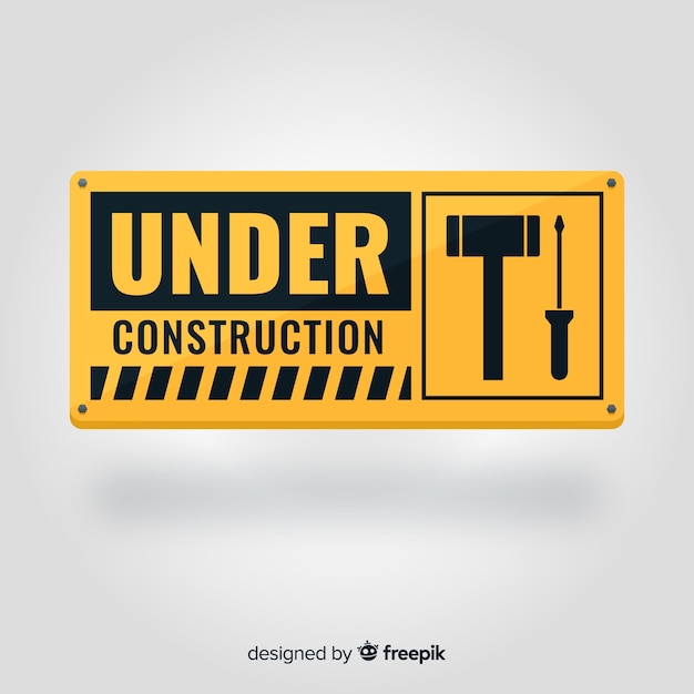 Free vector realistic under construction sign background