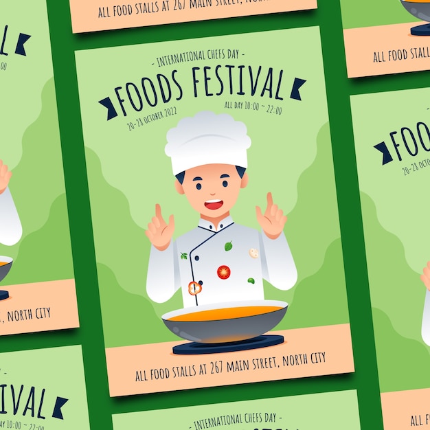 Free Vector realistic cook poster template