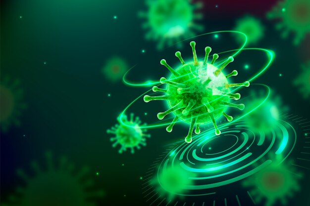 Realistic coronavirus hologram wallpaper