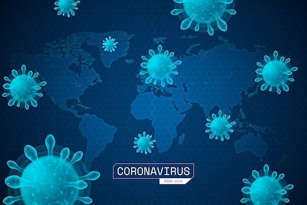 Realistic coronavirus with map