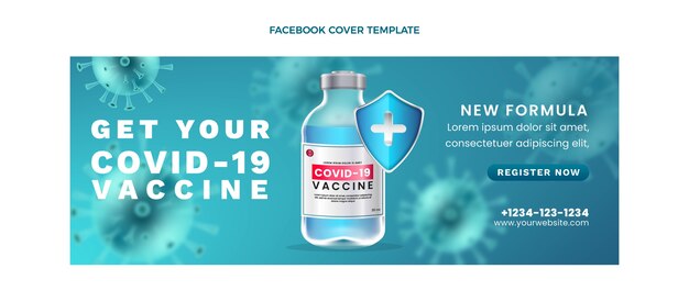 Realistic covid19 vaccine facebook cover