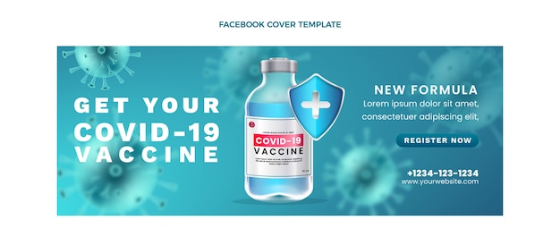 Realistic covid19 vaccine facebook cover