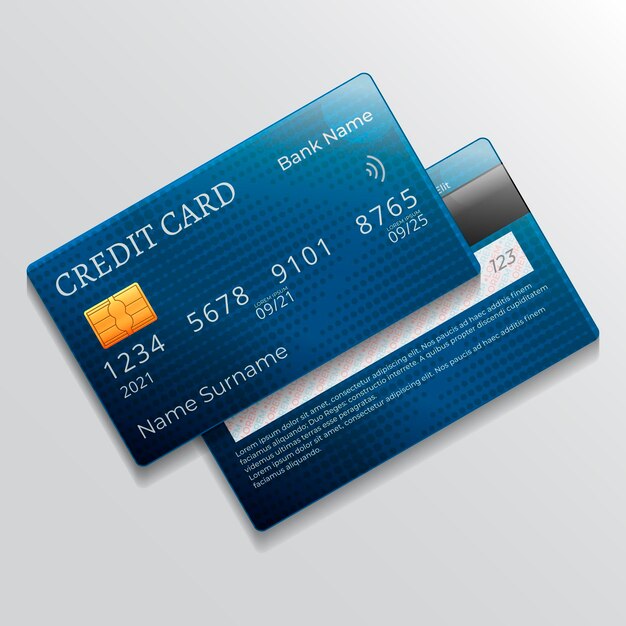 Realistic credit card design