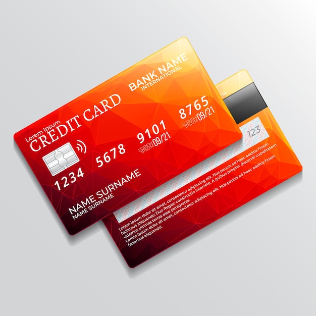 Realistic credit card design