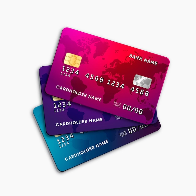 Free Vector realistic credit card design