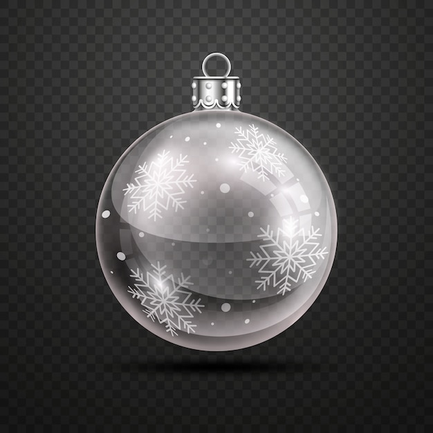 Realistic crystal christmas ball