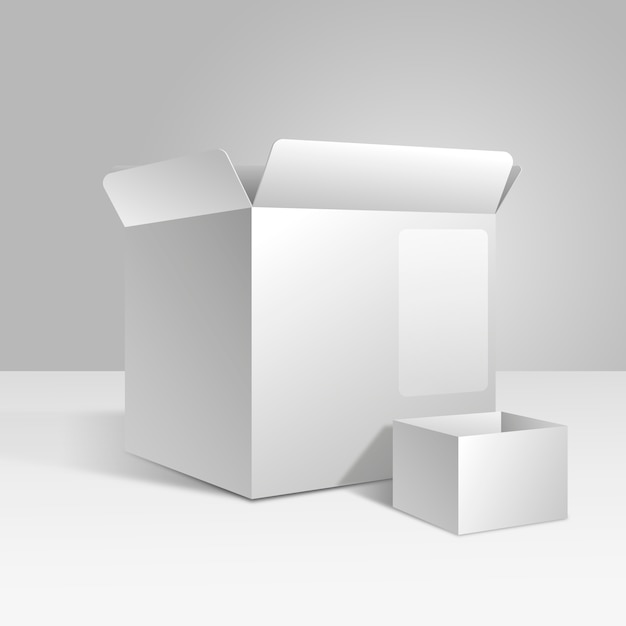 Realistic cube box mockup illustration