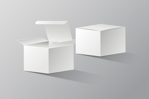 Realistic cube box mockup