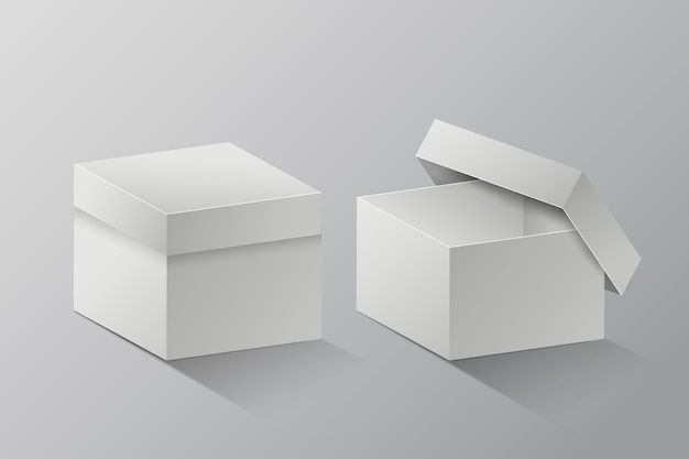 Free Vector realistic cube box mockup