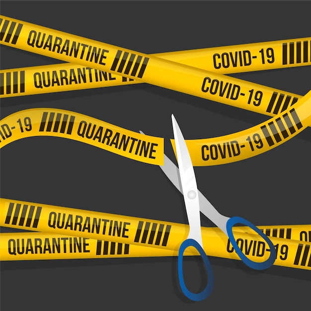 Realistic cut quarantine tape