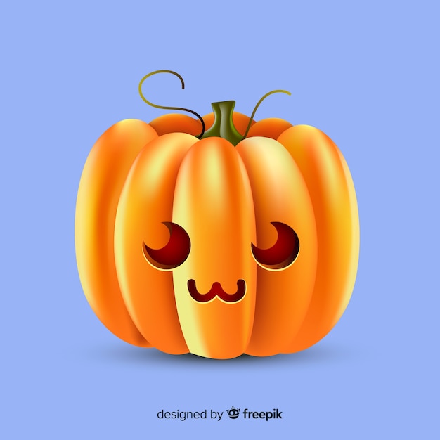 Free Vector realistic cute halloween pumpkin