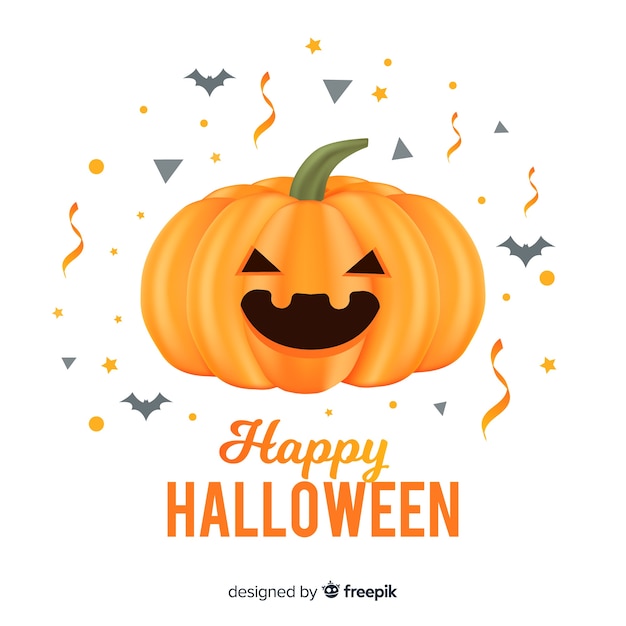 Free Vector realistic cute halloween pumpkin